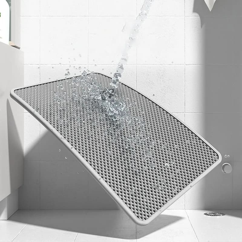 Cat Litter Mat Double Layer Waterproof Urine Proof Trapping Mat Easy to Clean Non-Slip Toilet Pad  Cat Scratch Pad Large Foot Pa - 6