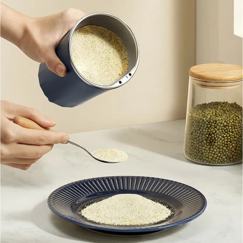 مطحنة حبوب كهربائية 110V/220V، 8 شفرات، مطحنة حبوب قهوة 300 واط، مطحنة فولاذية مقاومة للصدأ للمكسرات والحبوب والأعشاب - 5