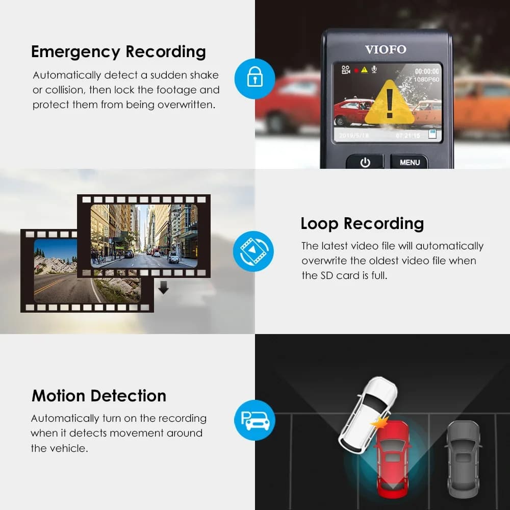 VIOFO A119 V3 2K Car Parking Mode G-Sensor Rota Lens 2560 *1600P DVR Super Night Vision Quad HD Dash Cameras Optional GPS CPL - 3