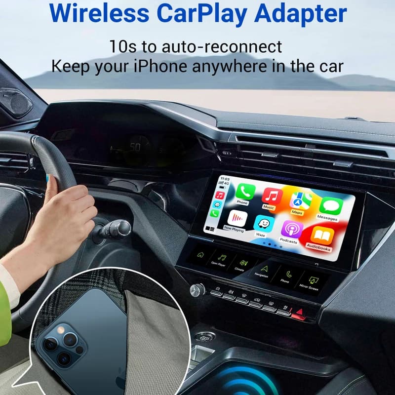 OTTOCAST Play2Video Pro Android Ai Box Pro Built in YouTube Netflix Tiktok IPTV Wired to Wireless CarPlay Car Accessories - 4