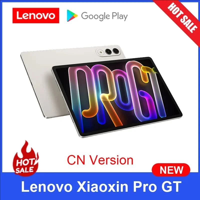 جهاز لوحي Lenovo Xiaoxin Pad Pro GT 2025، ذاكرة 128/256 جيجابايت، معالج Snapdragon 8 Gen3، شاشة 11.1 بوصة بمعدل تحديث 144 هرتز ودقة 3.2K، كاميرا 13 ميجابكسل، شحن 68 واط، بطارية 8860 مللي أمبير