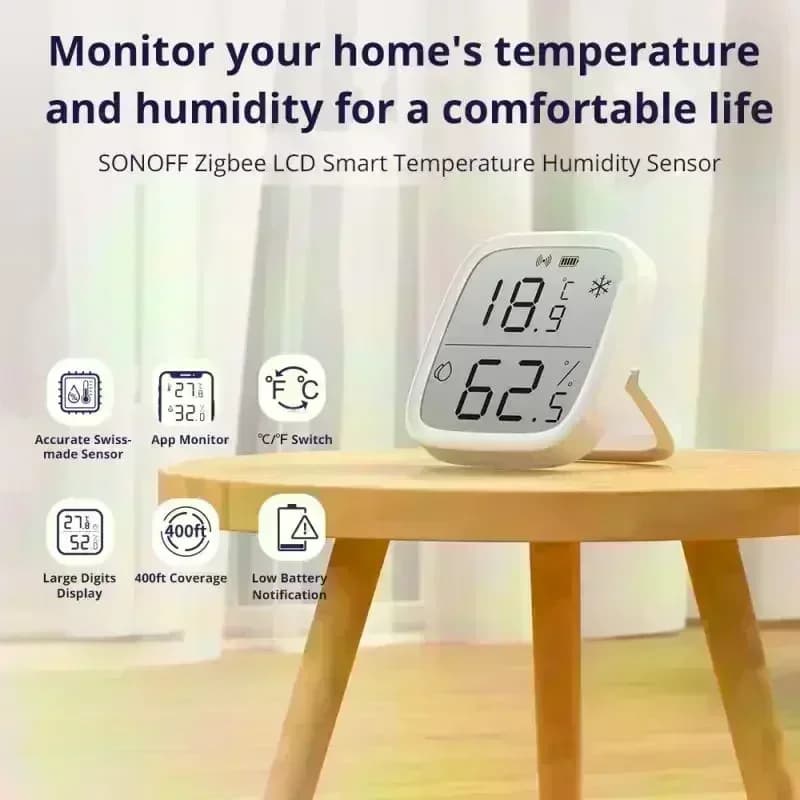 SONOFF SNZB 02D Zigbee Temperature Humidity Sensor SNZB-02D with LCD Screen for EWeLink SONOFF ZigBee Bridge Alexa Alice - 5