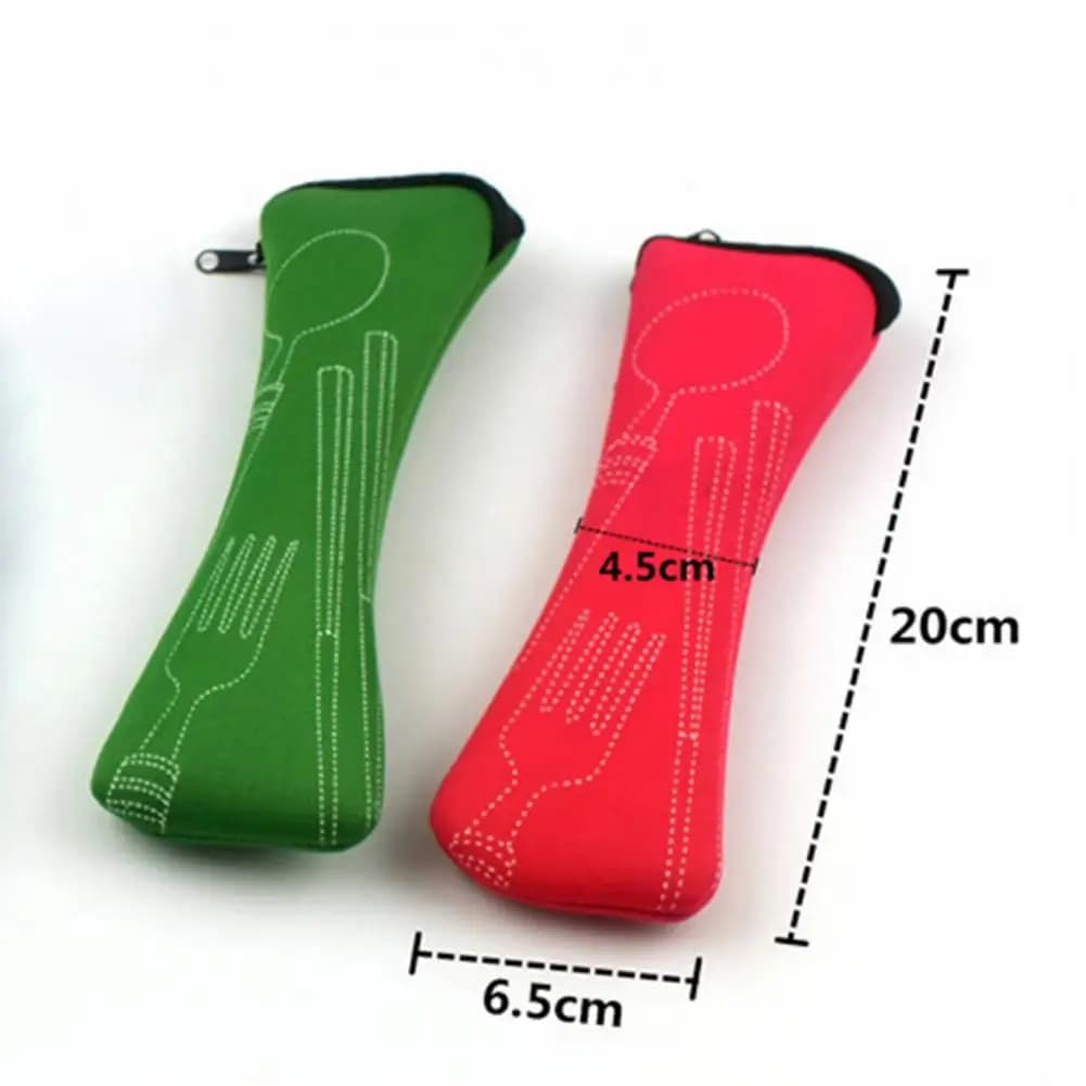 20 سنتيمتر حقيبة تخزين أدوات المائدة أدوات المائدة القماش سستة تصميم الحقيبة شوكة ملعقة عيدان مكتب التخييم السفر أواني حمل - 6