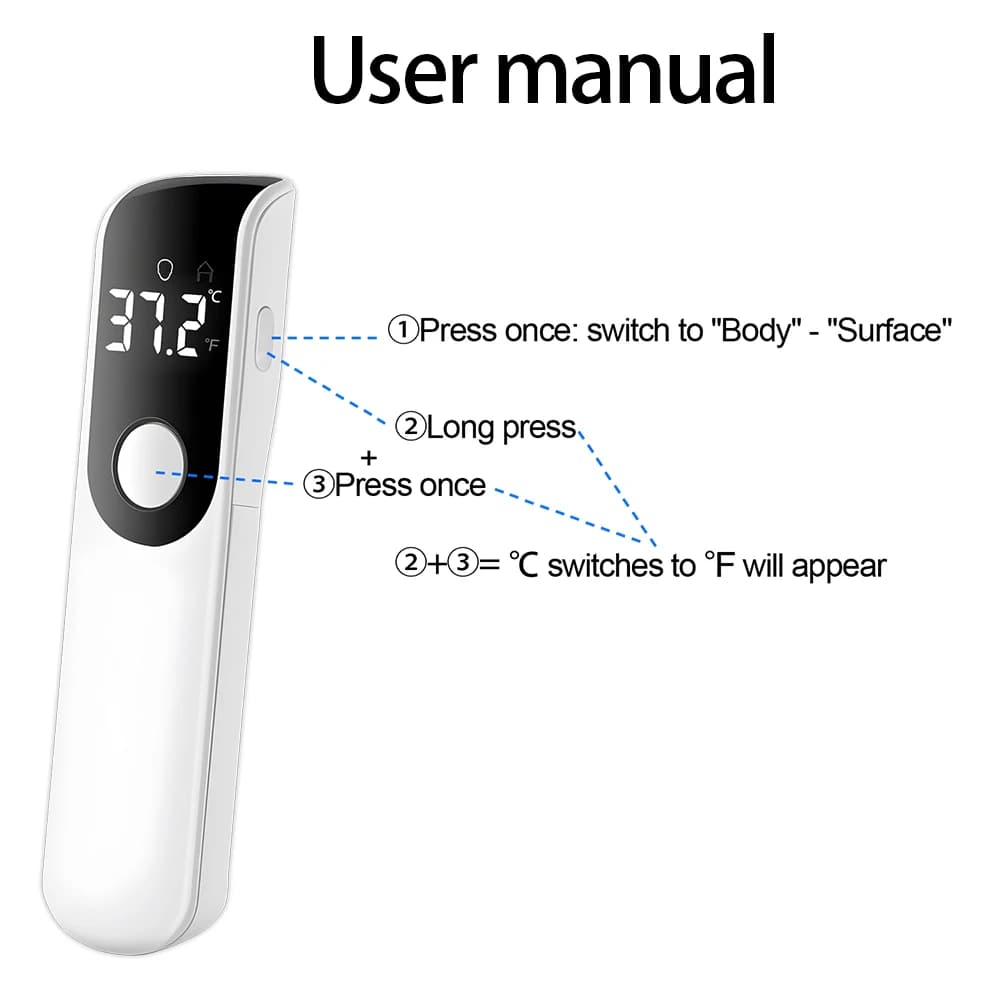 Medical Digital Non-Contact Thermometer Infrared Thermometer Forehead Ear medical Termometro Body Fever Baby/Adult Temperature - 3