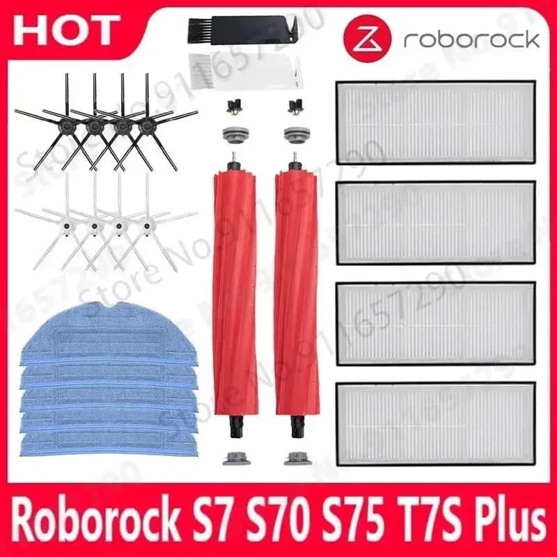 Roborock S7 S70 S75 S7Max s7MaxV T7S Plus HEPA of Filter Main Brush/Cover Mop Cloth Side Brush Vacuum Cleaner Accessories