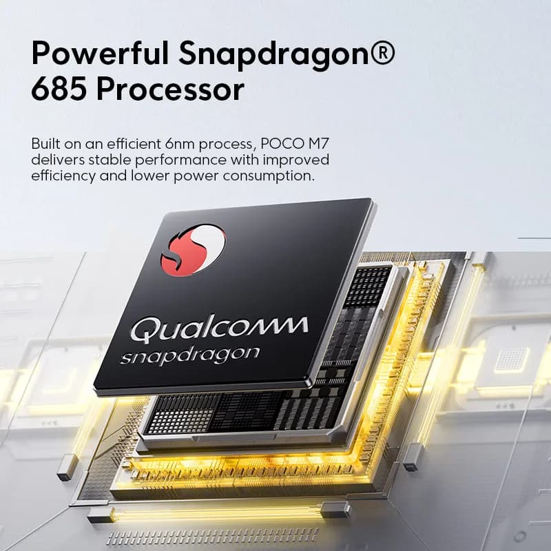 هاتف شاومي POCO M7 نسخة عالمية 128 جيجابايت 256 جيجابايت معالج Snapdragon 685 بطارية 7000 مللي أمبير شاشة 6.9 بوصة 144 هرتز NFC شحن سريع 33 واط - 3