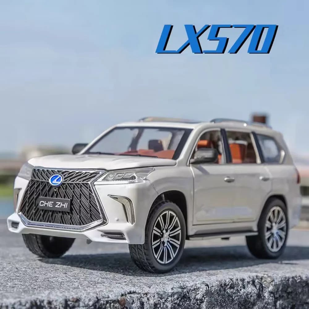 نموذج سيارة LX570/LX600 مقياس 1:24، 6 أبواب مفتوحة مع موسيقى وإضاءة، هدية عيد ميلاد للأطفال