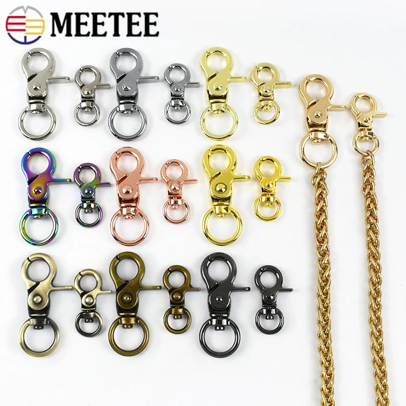 5-20Pcs 10/13mm Metal Keychain with Lobster Clasp for Bag Luggage Strap Swivel Hook Clip Pet Leash Carabiner Belt Accessories - 4