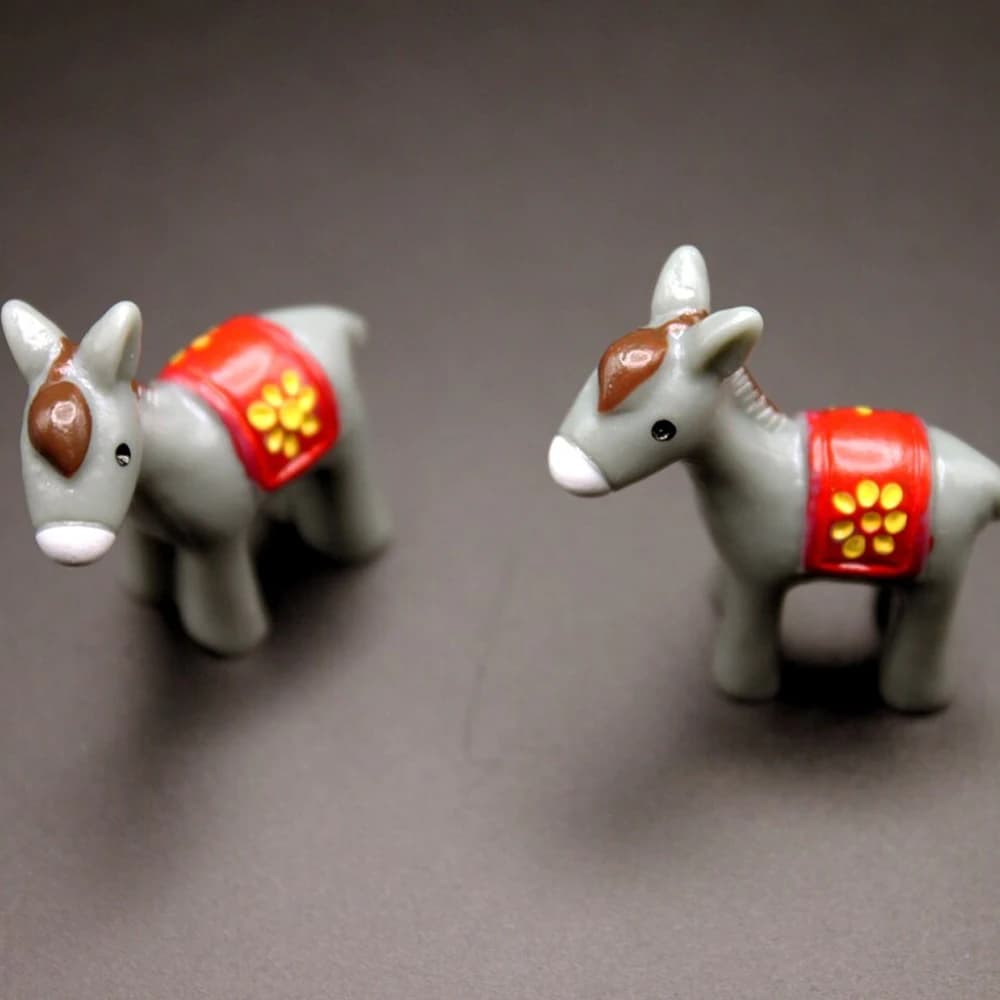 5Pcs Resin Mini Donkey Miniatures, Animal Figurines Fairy Garden Ornament, Micro Landscape DIY Craft Decoration - 3
