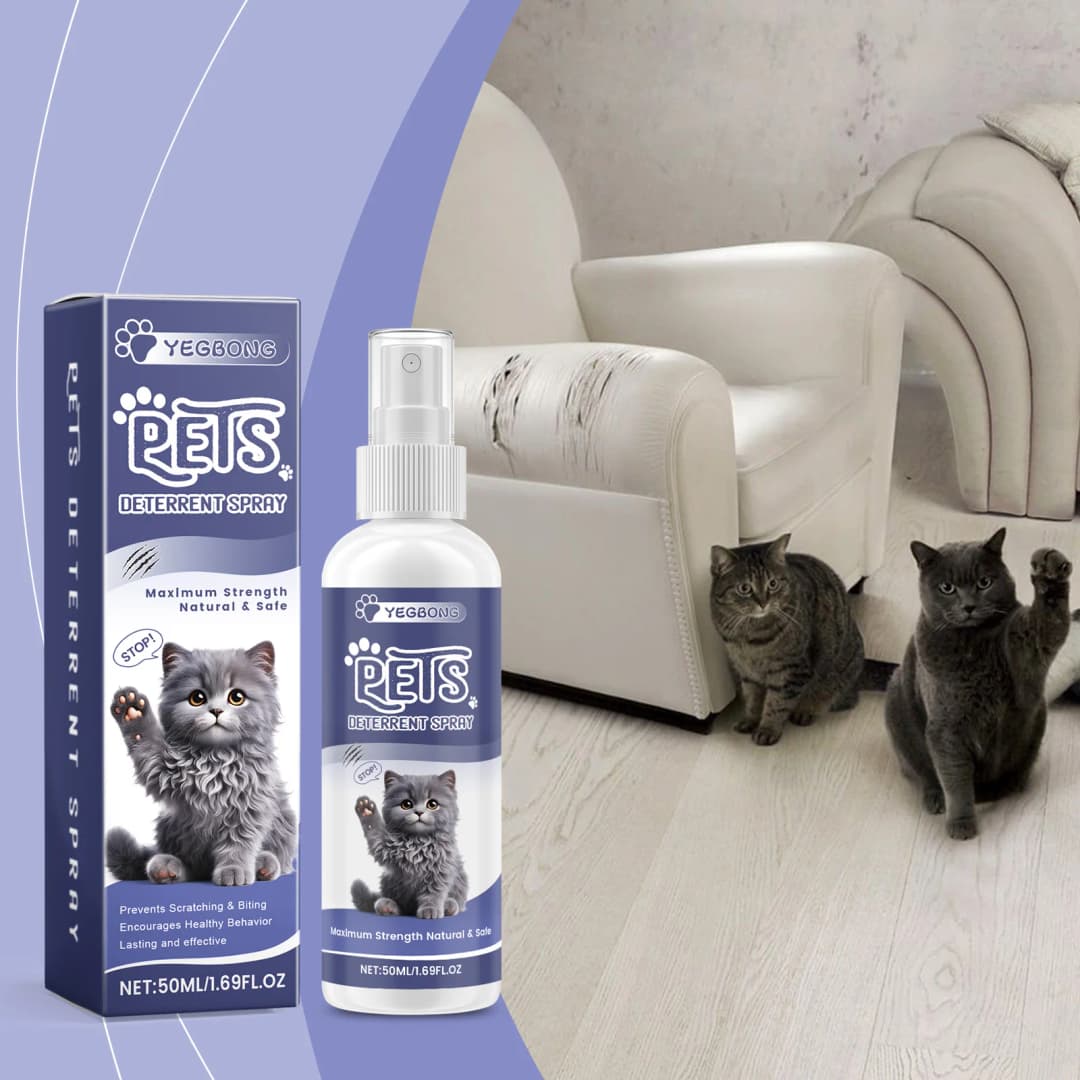 Cat Anti-Scratching Spray -Bitter Formula Deters Licking, Repels Pets from Scratching & Biting, Protects Furniture, Anti-Chewing