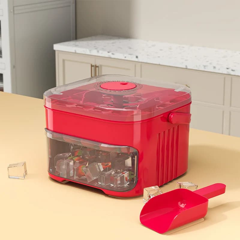 Press Ice Tray Ice Cube Mold Ice Box Ice Making Tool Large Capacity Ice Storage Ice Maker - 5