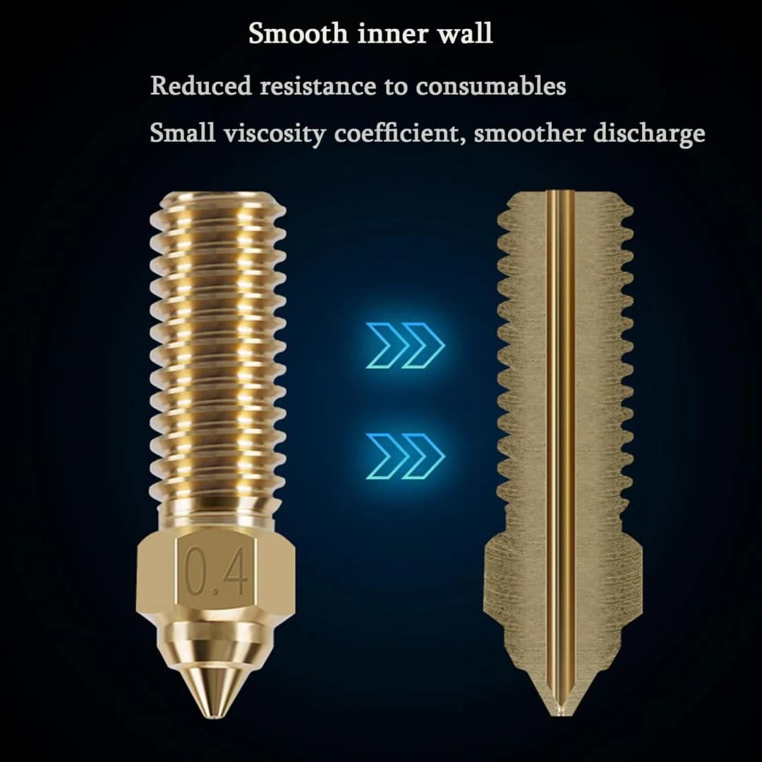 مجموعة فوهات نحاسية رسمية من كرياليتي Ender 3 V3 KE، 5 قطع، فوهات عالية السرعة 0.2mm/0.4mm/0.6mm/0.8mm، متوافقة مع K1/K1 Max/CR-10 SE - 5
