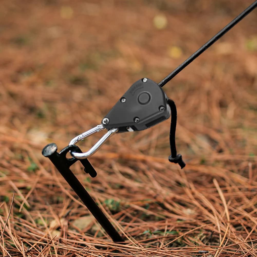 1-16pcs 2m Camping Tent Rope Tensioners Lanyard Hanging Awning Tensioners Ratchet Hanger Pulley Lifting Pulley Hook - 5