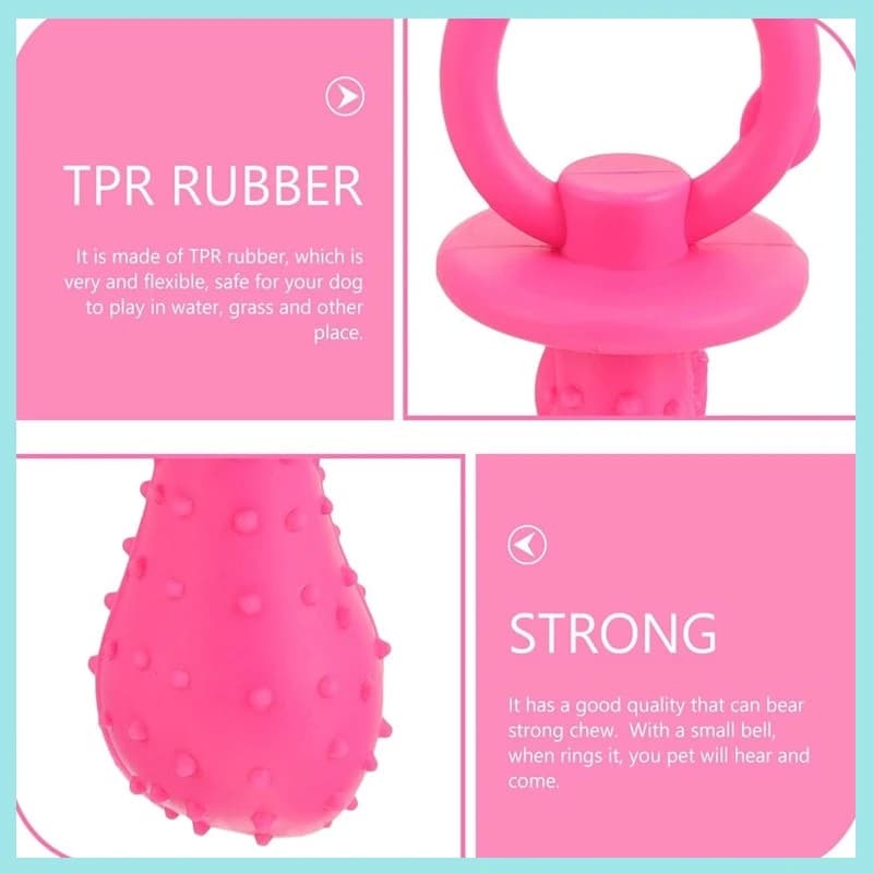 لعبة مطاطية للحيوانات الأليفة مصاصة كلب لعبة تفاعلية مطاطية مهدئة للكلاب والقطط والجراء ألعاب مضغ أسنان مرنة تنظيف أسنان B2 - 6