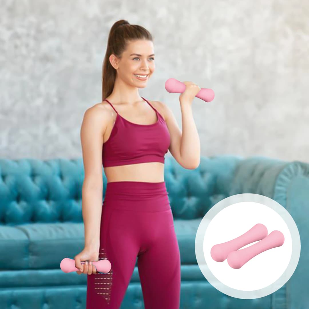 دمبل غير قابل للانزلاق ومطلي للياقة المنزلية، مثالي لتدريبات القوة للنساء