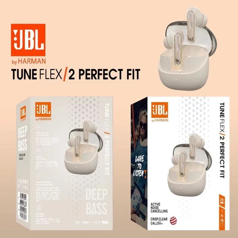 JBL FLEX/2 Wireless Earbuds TWS Bluetooth Headset 5.3  Transparent Crystal Beans 2 Headphones Stereo Bass Sports Call With Mic - 3