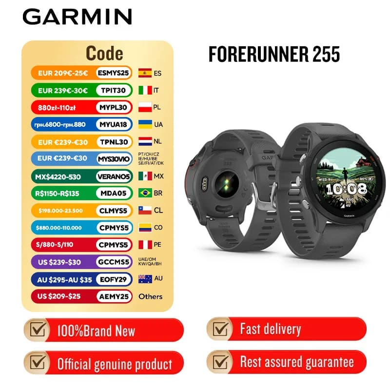 Garmin Forerunner 255 Running, Riding, SwimmingProfessional , Triathlon Marathon Track and Field Training smartwatch