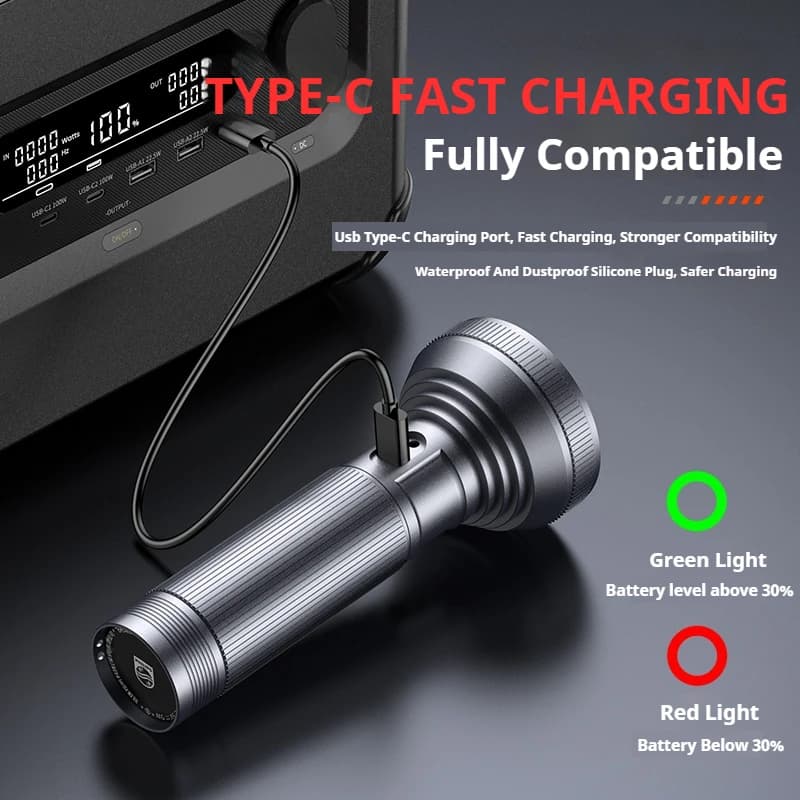 2025 New Flashlight PHILIPS SFL6252 High Power LED Flashlight Camping Torch With 9 Lamp Beads Rechargeable Portable Hand Lantern - 4