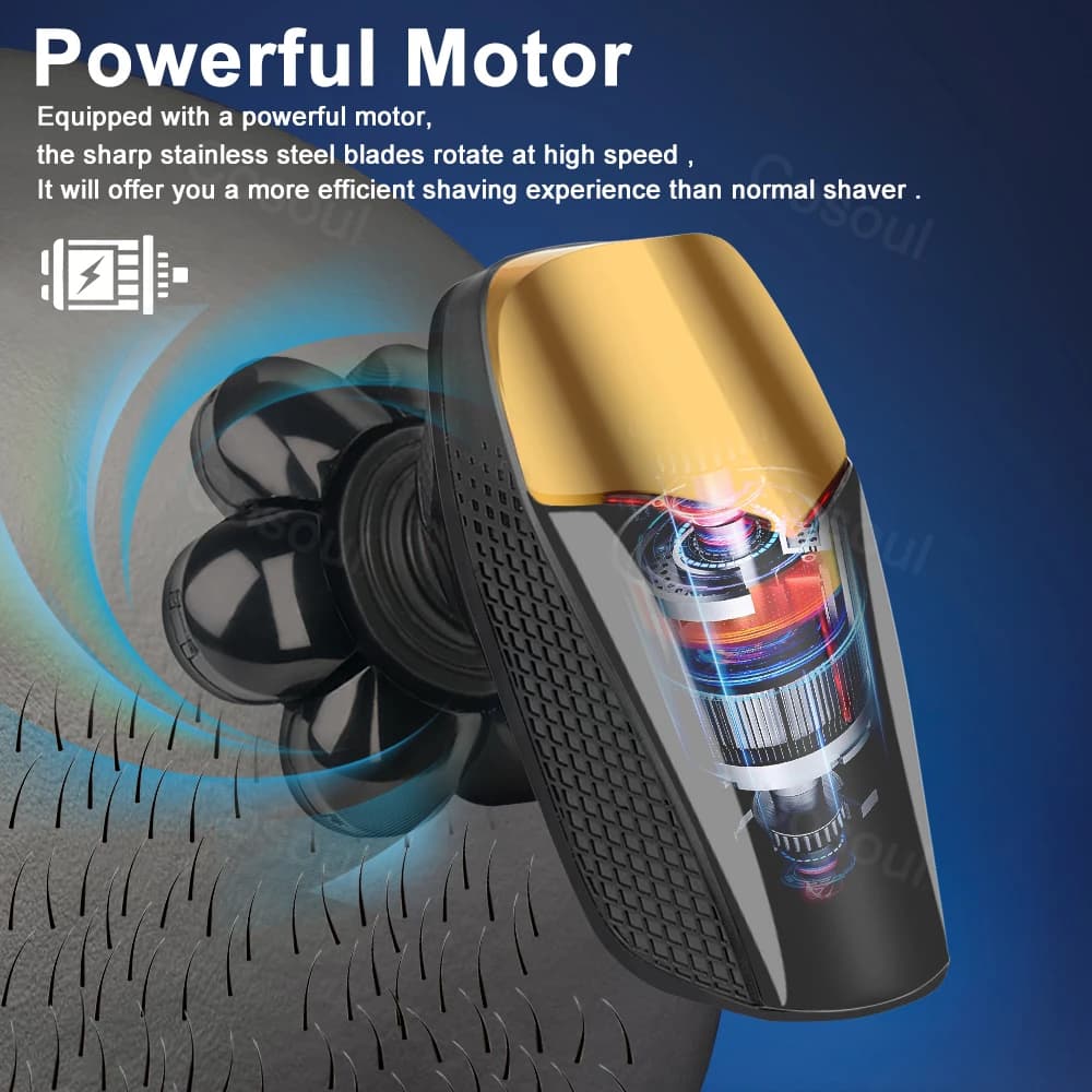 ماكينة حلاقة للرجال كهربائية قوية للرأس الأصلع ولحية آلة حلاقة للرجال هدية للزوج أو الصديق - 3