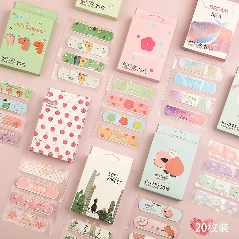 20Pcs/box Wound Adhesive Plaster Breathable Skin Patch Home Travel Outdoor Camp First Aid Kits Camping Equipment