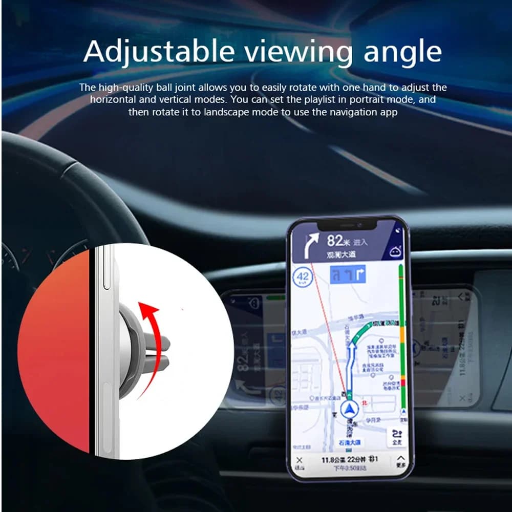 شاحن سيارة لاسلكي مغناطيسي 15 واط متوافق مع آيفون 17-12 برو ماكس ميني، حامل هاتف للسيارة يثبت على فتحة التهوية، شحن سريع للسيارة - 4