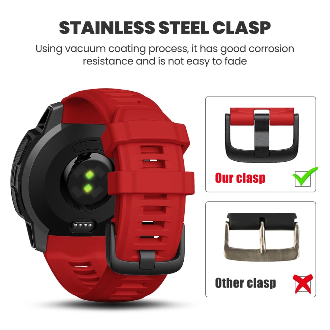 حزام سيليكون Garmin 22 مم أحدث حزام لInstinct 1/2 سوار معصم رياضي مطاطي ناعم لسوار ساعة Instinct2 Solar - 5