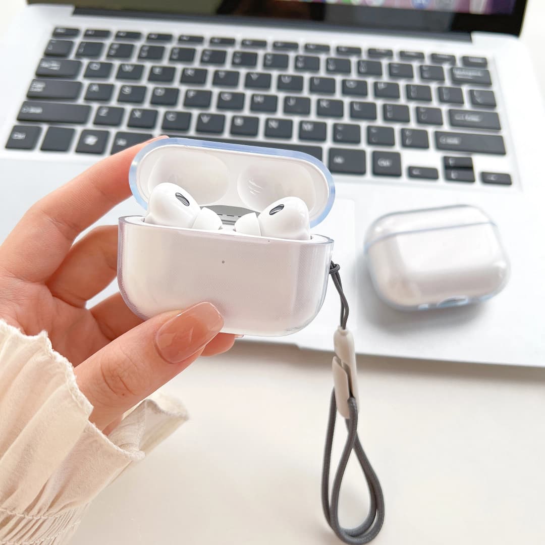 Clear Soft TPU Earphone Case for Airpods 4 3 2 1 Pro Pro2 Pro 3 Shockproof with Lanyard Strap for Airpods 4 Charging Case Cover - 2