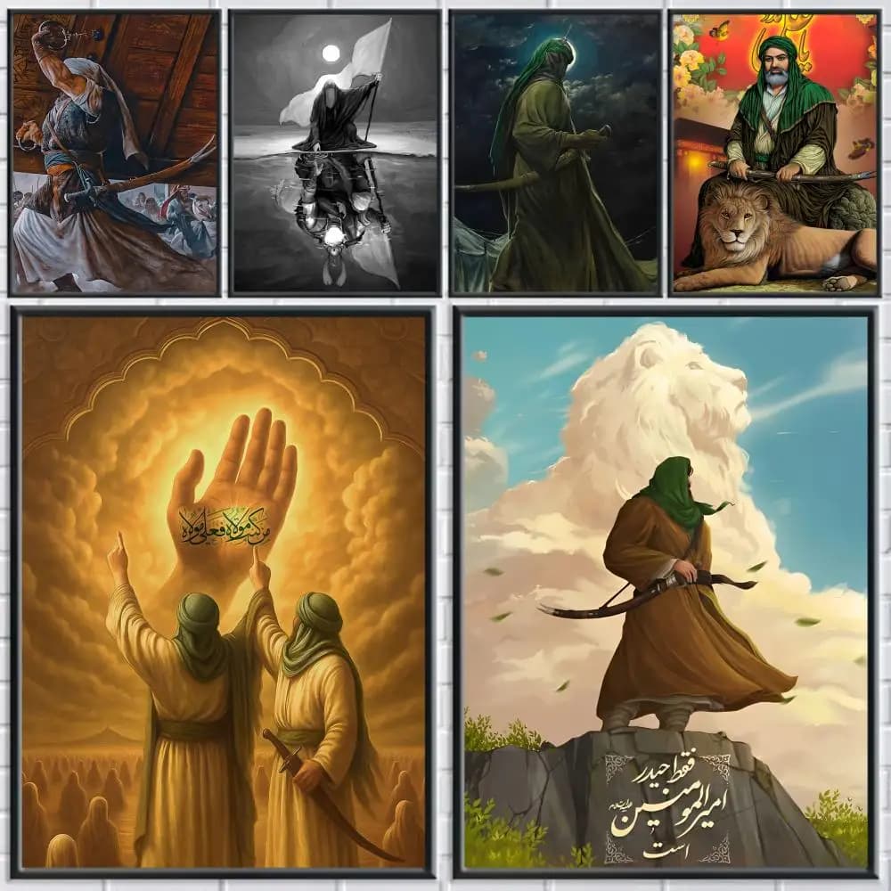 Imam Hussain Shia Ali art anime Painting Calligraphy Canvas Poster Room Home Wall Decoration Painting Art  Spaces Anti-wrinkle