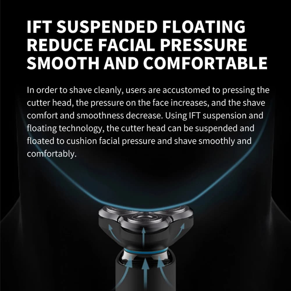 New MIJIA S500 Electric Shaver Dry Wet Shaving Triple Blade Trimmer Beard Floating Head Men's Shaver Electric Razors Machine - 2