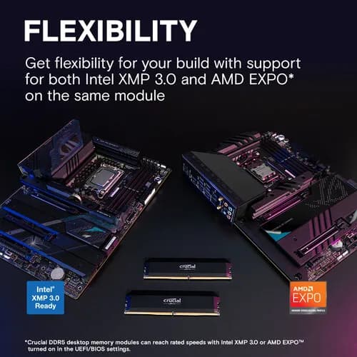 Crucial Pro DDR5 RAM 16GB 32GB Kit C36 C48 6000MHz Overclocking Desktop Gaming Memory AMD Expo Compatible Black CP2K16G60C36U5B - 4