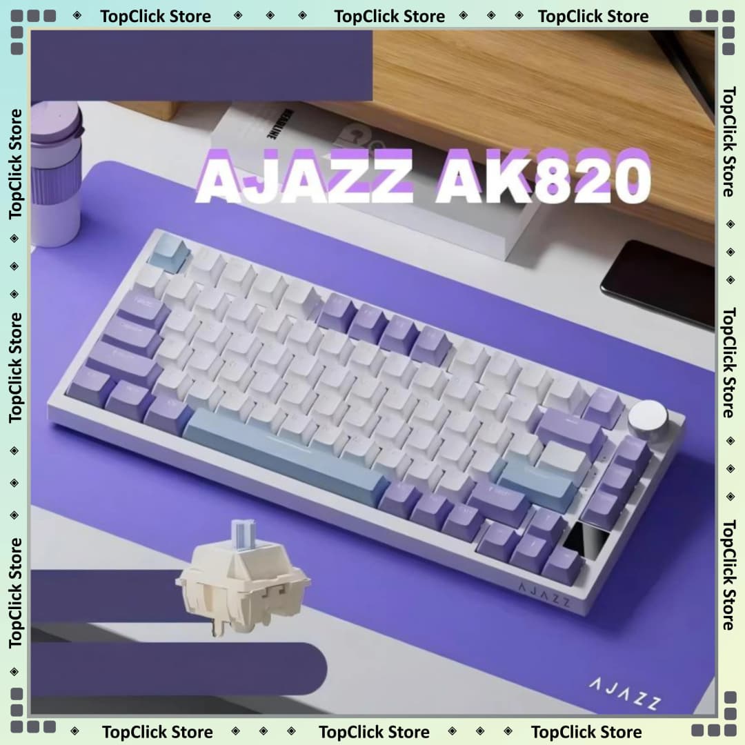AJAZZ AK820 Gaming Keyboard, GASKET Structure, RGB Backlight, 5-Layer Sound Dampening Foam, PBT Keycaps