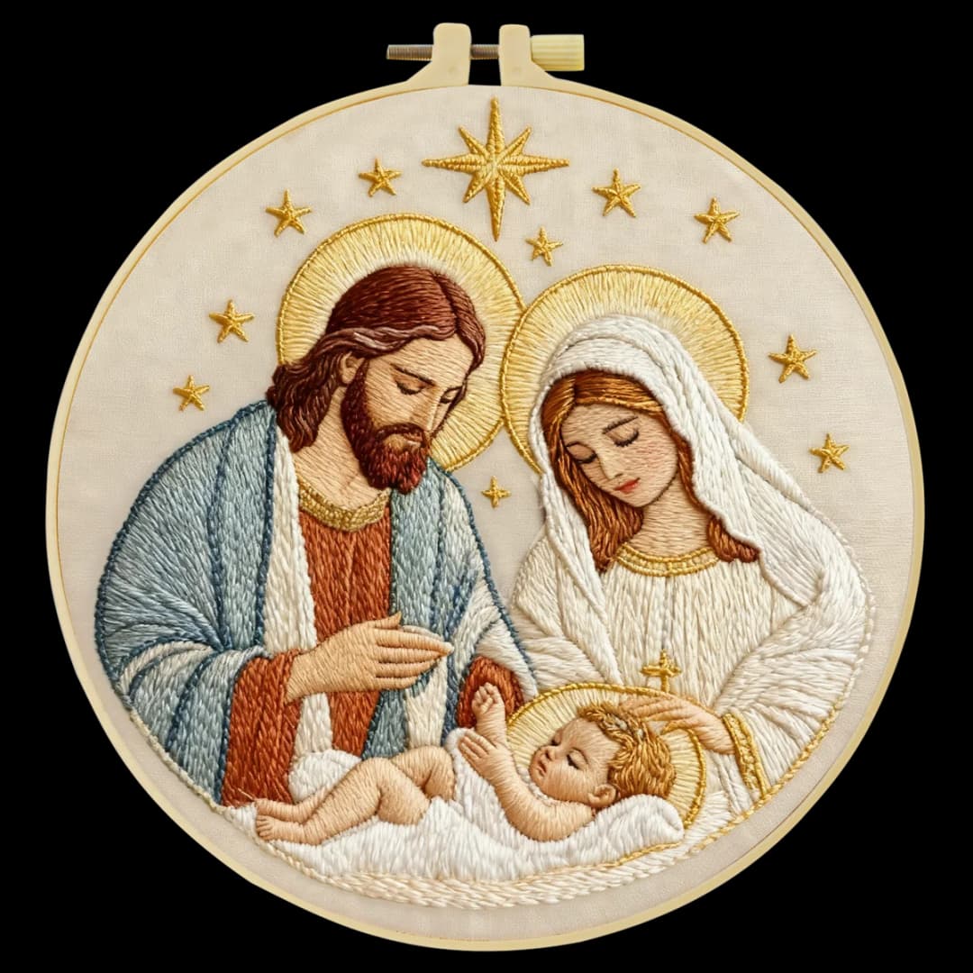 1pc 20X20CM/15X15CM 7.87/6.3inch Religion Embroidery Starter Kit DIY Kit DIY Embroidery Kit Manualidades Needle Art - 4