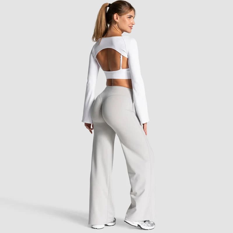 Charming Pro Scrunch Straight Leg Pants Butt Lifting Sculpting Wide Leg Leggings Gym Yoga Jogging Push Up Women Baggy Sweatpants - 6