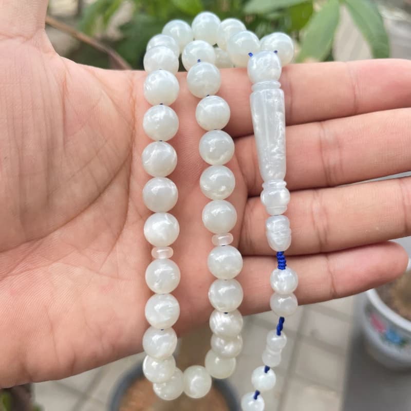 ALBASHAN Tasbih men white resin Change color Under the sun muslim gift misbaha prayer beads islamic rosary bracelet - 5