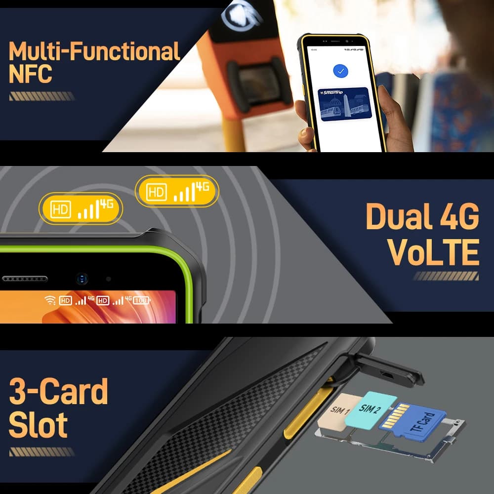 Ulefone Armor X12,Android 13 ，Up to 6GB（3GB+3GB）RAM，32GB ROM，4860mAh，13MP 5.45"4G NFC,Global Version - 3