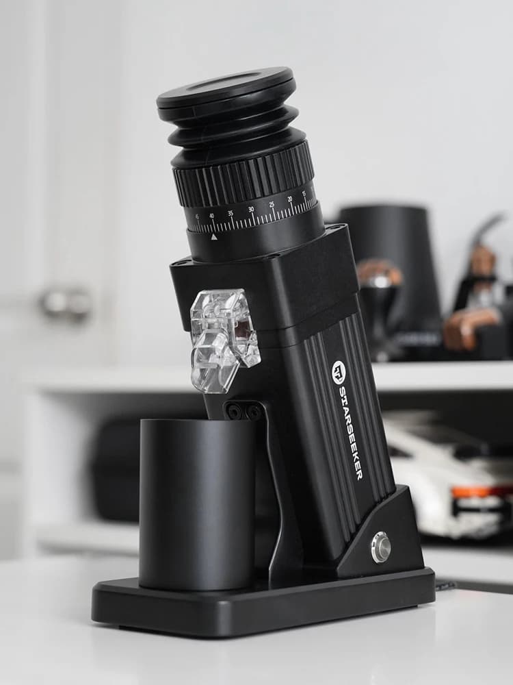 مطحنة قهوة كهربائية من STARSEEKER E55Pro، 55MM، مخروط إسبريسو، ضبط نعومة بلا درجات، مطحنة حبوب القهوة الباردة، أسود - 2