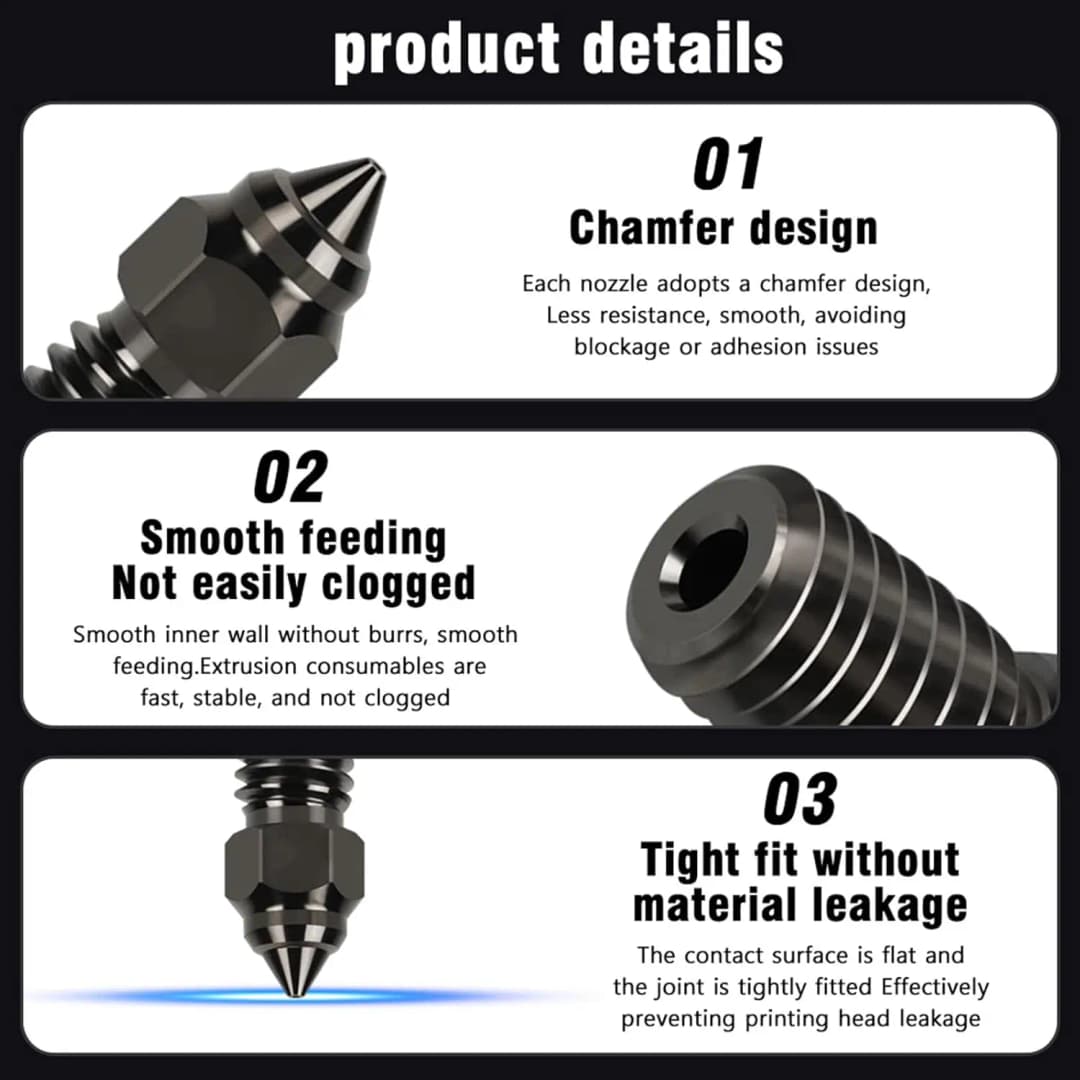 Creality Ender 3 V3 SE Nozzle Kit High Speed Hard Steel Nozzle 0.2/0.4/0.6/0.8/1.0mm 3D Printer for Ender3 V3 SE/Ender 7/Ender 5 - 2