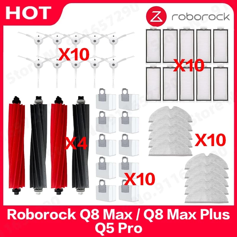 Roborock Q8 Max / Q8 Max Plus / Q5 Pro Plus Spare Parts Main Side Brush Filter Mop Dust Bag Robot Vacuum Cleaner Accessories