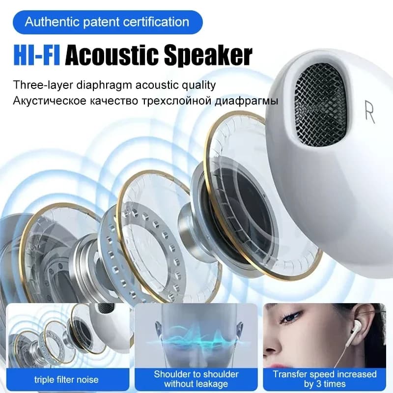 Original Headphones For Apple iPhone 15 14 11 12 13 Pro Max Earphones XR X XS 8 Plus Bluetooth Wired Earbuds Headset Accessories - 3