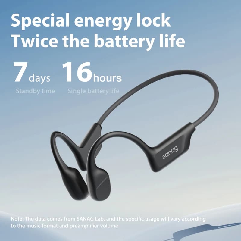Sanag B22s Bone Conduction Earphone 16Hours Playtime IPX5 Waterproof Bluetooth5.3 Dynamic Spatial Sound Field Headphones - 4