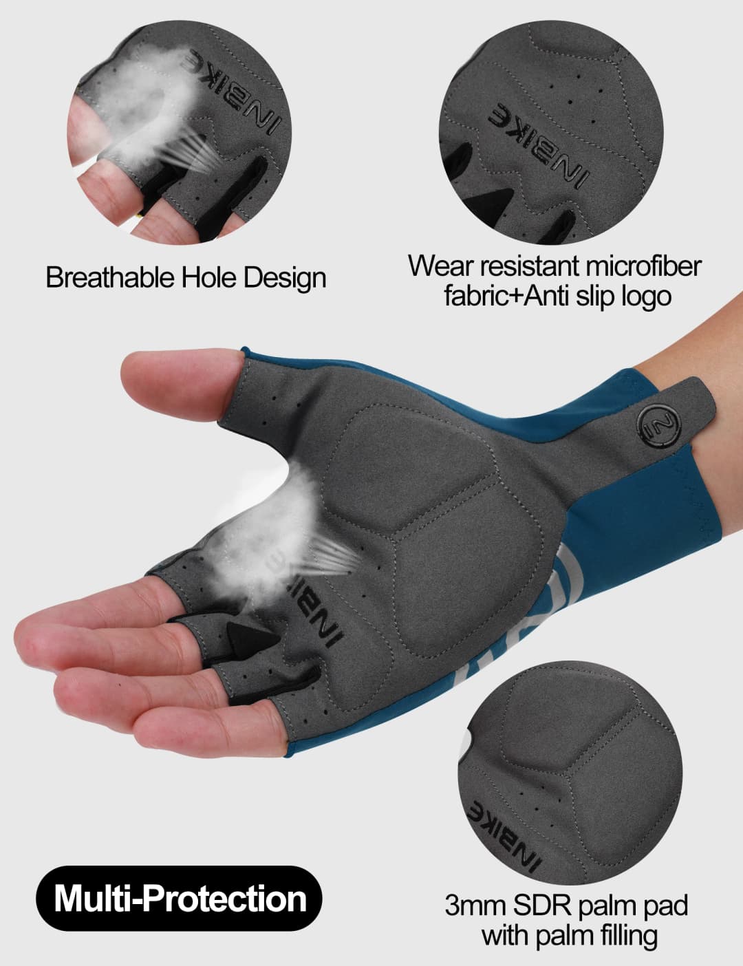 INBIKE Cycling Gloves Summer MTB Bike Gloves for Men Biking Gloves Gel Padded Half Finger Road Bike Bicycle Gloves Accessories - 5