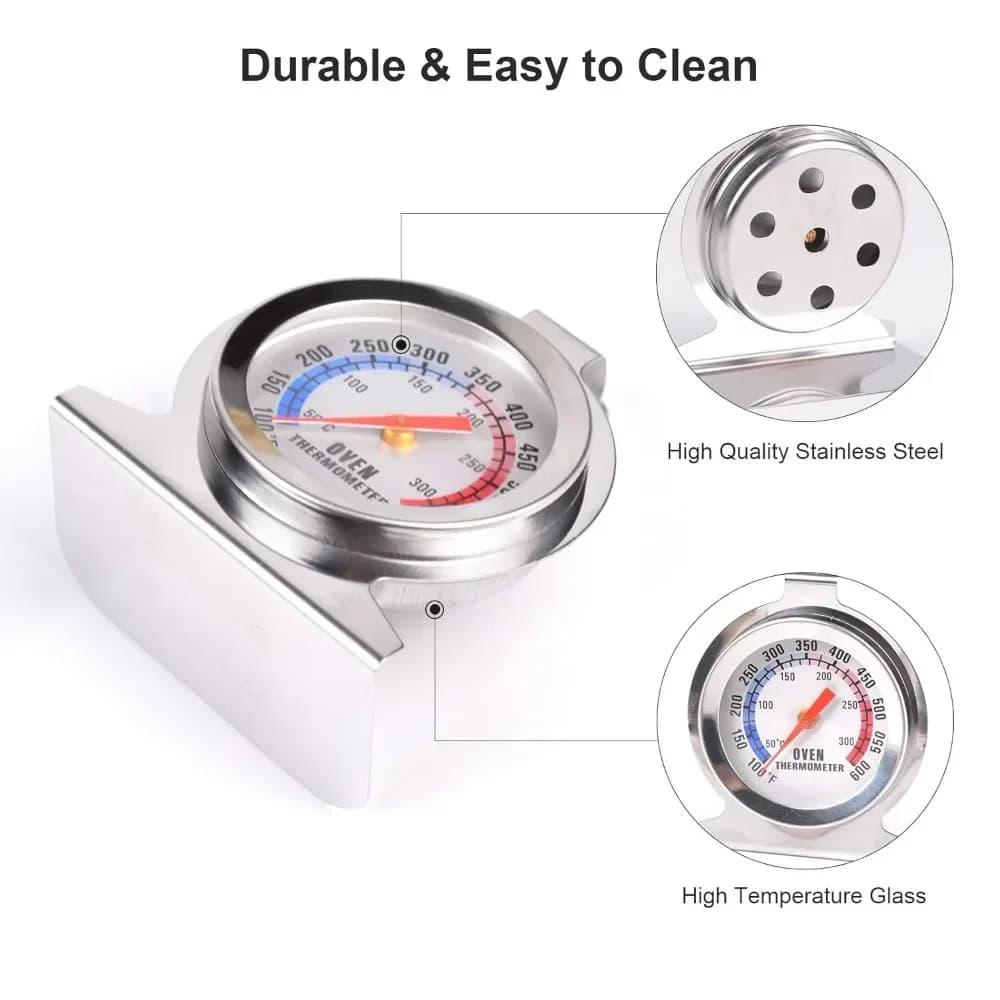 Stainless Steel Oven Thermometer for Ovens, Pizza Oven Accessories, Oven Measuring Instruments, Thermometer - 5