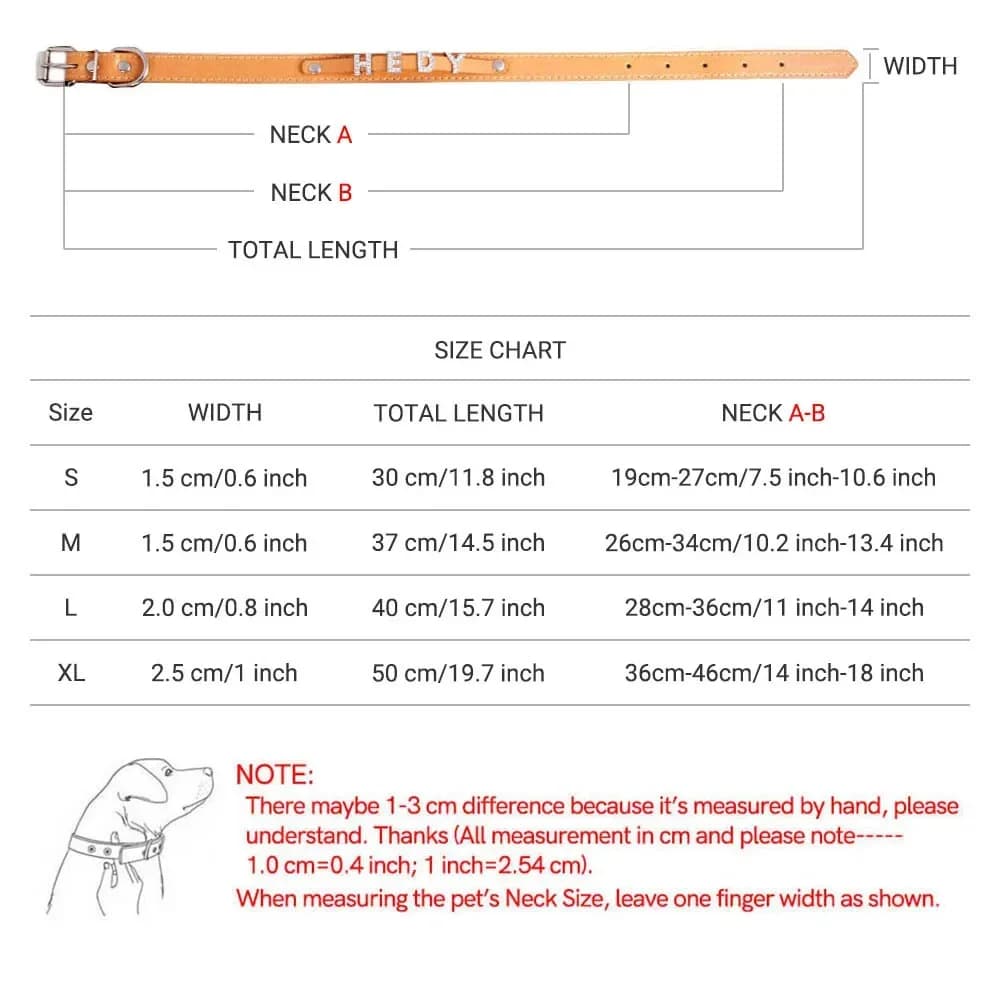 طوق مخصص للكلاب والقطط من الجلد مع حرف مرصع بالأحجار الكريمة، للكلاب الصغيرة والمتوسطة، مع بطاقة تعريف - 6