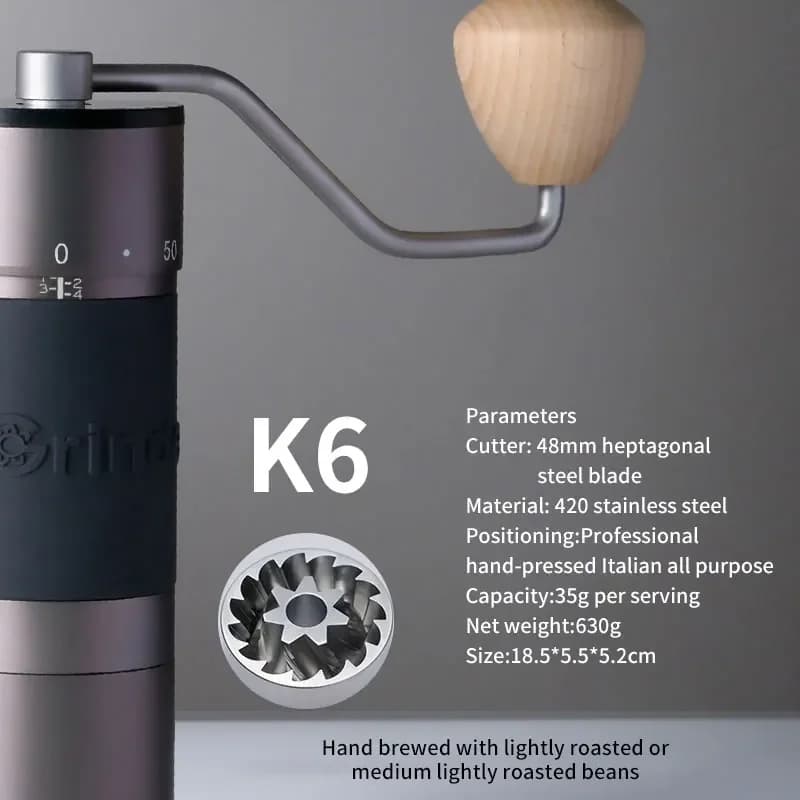 Kingrinder Manual Coffee Grinder 420 Stainless Steel Burr Grinding Core Portable Coffee Mill K0/K1/ K2 /k6 38mm 48mm - 6