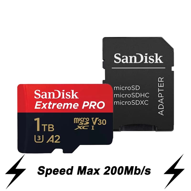 بطاقة ذاكرة SanDisk Extreme PRO Micro SD، 128GB/64GB/32GB/512GB/256G/400G/1TB، UHS-I، U3، 4K، V30، بطاقات Microsd TF