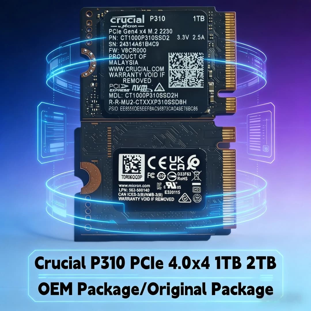 قرص صلب كروشيال P310 بسعة 1 تيرا بايت و 2 تيرا بايت ومايكرون 2450/2550 بسعة 256 جيجا بايت M.2 2230 NVMe PCIe 4.0x4 متوافق مع ستيم ديك وآسوس ROG آلي وMSI كلاو - 4