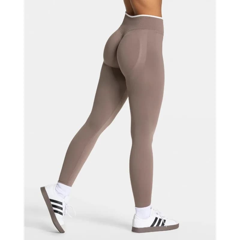 New Women's Color Blocking Yoga Leggings Seamless Knited Tights High Waist Hip Liftting Gym Workout White Edge Sports Leggings - 5