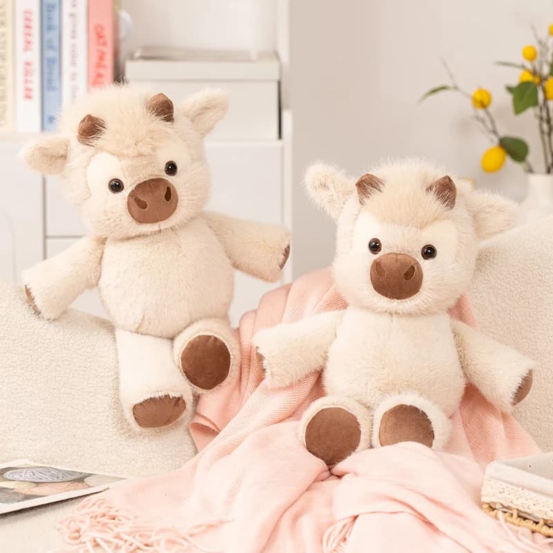 Adorable Highland Cattle Plush Toy 45cm - Huggable Running Cow Stuffed Animal Made with Premium Soft Fabric, Soothing Companion - 5
