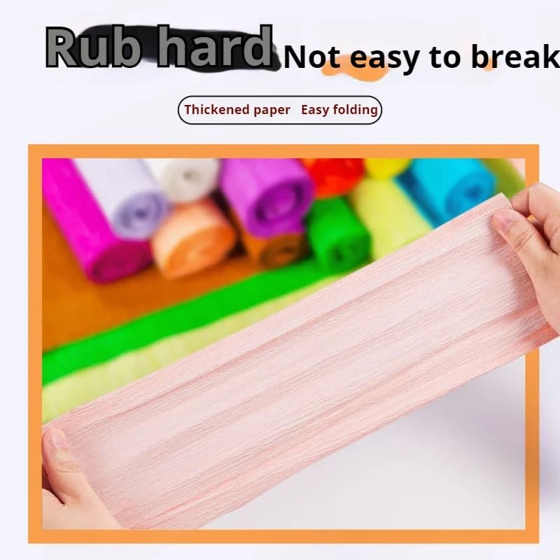 Crinkled Crepe Paper Flower Kit 20Color 250x50cm Diy Paper Streamer Scrapbooking Origami Craft Party Decoration Packing Material - 5