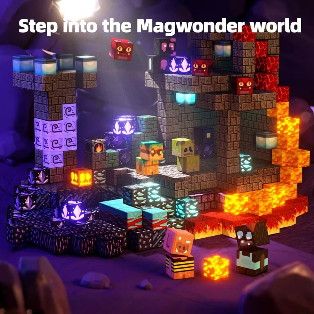 اللبنات المغناطيسية الألغام العالم المغناطيسي الكهف العالم الطوب مكعب مجموعة ألعاب الجذعية الحسية 2025 أفضل هدية لصبي فتاة الأطفال - 2